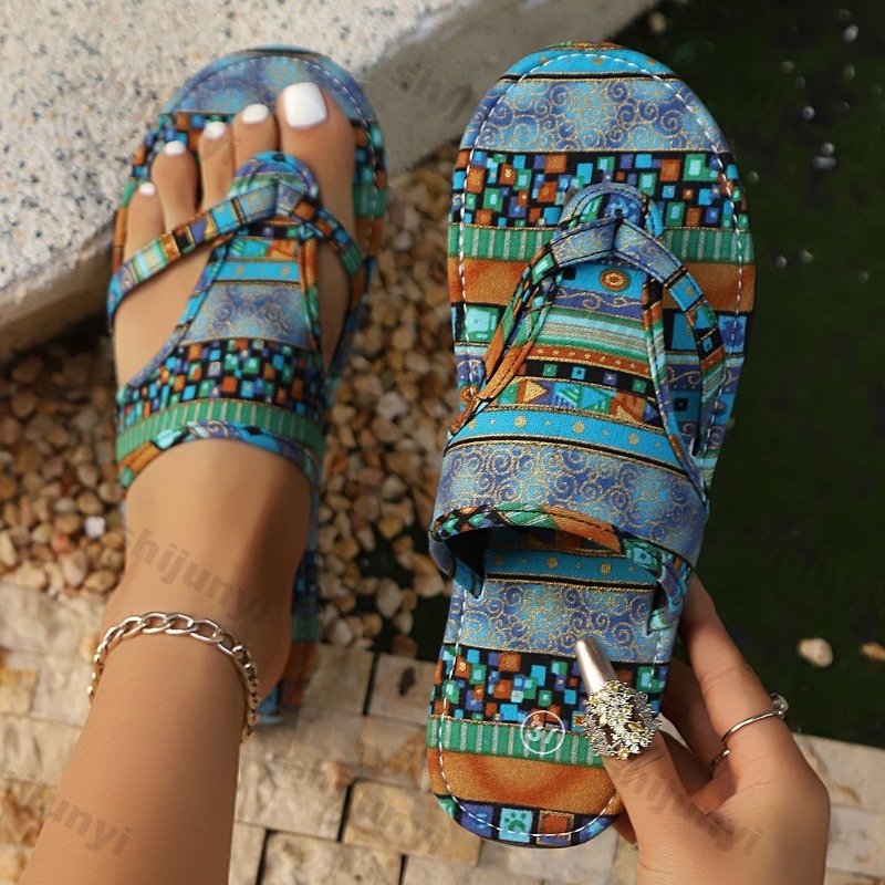 Ethnic Modern Fashion - Büyük Boy kadın Sandalet 2025, Yaz