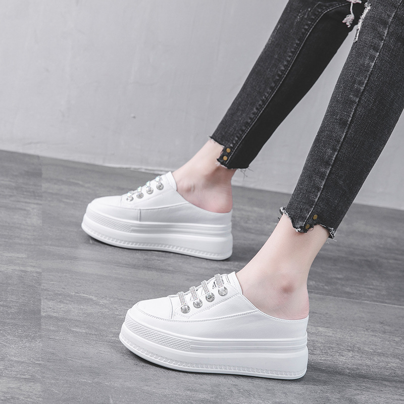 Ethnic Modern Fashion - Moda 8.5cm Hakiki Deri Kadın Terlik