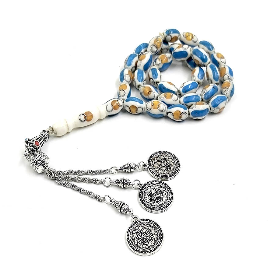 Mavi çizgili deve kemiği tesbi - Ethnic Fashion Online incelemesi ve fiyatı
